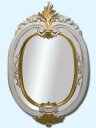 鏡 ミラー 壁掛け アンティーク ウォールミラー アンティーク ロマンチック 姫系 シャビー オーバル ホワイト 白イタリーオーバルミラー 大人 カワイイ
