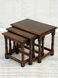 アンティーク家具 インテリア シンプル 茶色 ブラウン テーブル 机 レトロ クラシック ネストテーブル♪ta208f/VC◆◆【大人カワイイ】【新生活】【RCP】