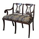 【13〜14日はポイント5倍】 二人掛けソファー ハープ ベップルホワイトチェア マホーガニー クラシック アンティーク チェア ベンチ インテリア 輸入家具 ...