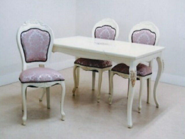 【15～16日はポイント5倍】 ホワイト家具 ロマンチック 姫系 白い 白家具 ファニチャー テーブル ダイニング リビングホワイトクィーンズダイニングセット 大人 カワイイ ラグジュアリー メーカー直送 ds05