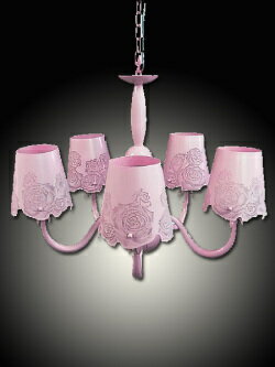 【スーパーSALE 500円クーポン】 アイアンカルマートローズシャンデリア5灯　lp64f