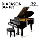 商品特徴 【新品グランドピアノ】DIAPASON（ディアパソン）DG-183 色黒 仕上げ艶出し塗装仕上げ サイズ高さ102×幅153×奥行183cm 重量325kg 鍵盤数88 鍵盤(白鍵)ファインアイボリー白鍵 鍵盤(黒鍵)ファインエボニー黒鍵 ペダル3本ペダル（ソステヌートペダル付） ハンマーレンナー社製ハンマー 製造国日本 その他ソフトフォール システム（鍵盤蓋）、専用高低自在椅子付 保証期間1年※メーカー保証 ※商品の状態により販売を見合わせる場合がございます。予めご了承下さいませ。 【国産新品GP】【ディアパソン　DG-183】【ディアパソンDG-183】【DIAPASON　DG-183】