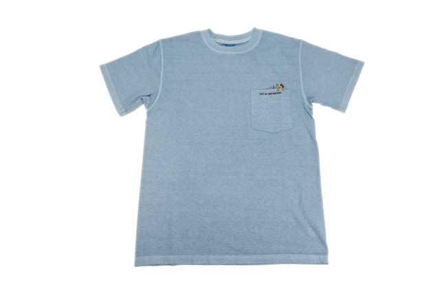 Rakuten - goodon グッドオン 半袖 ショートスリーブ キャットインザポケット 刺繍Tシャツ ピグメントソーダ USAコットン 日本製 ブランド ユニセックス 送料無料