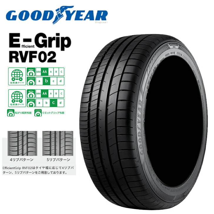 グッドイヤー エフィシエントグリップ RVF02 165/55R15 75V◆GOODYEAR Efficient Grip RVF02 低燃費タイヤ サマータイヤ