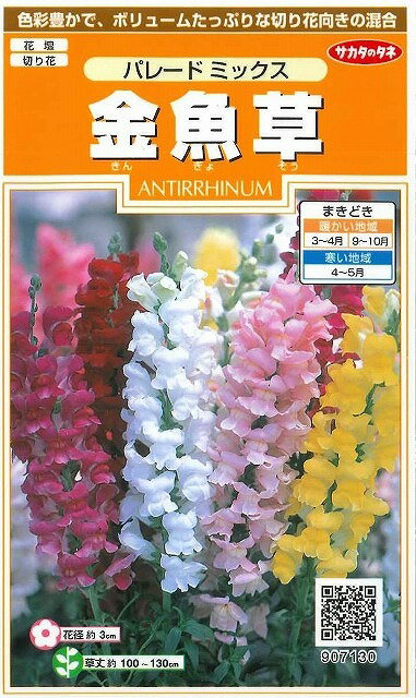 花の種　金魚草　パレードミックス