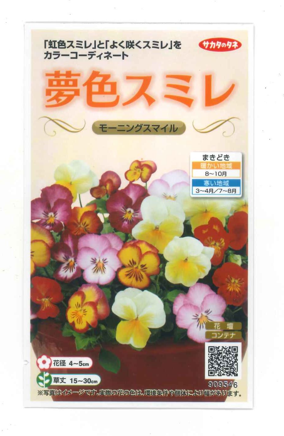 花の種 夢色スミレ モーニングスマイル 約50粒 (株)サカタのタネ 実咲500（105173）のサムネイル