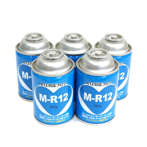 カーエアコン用 クーラーガス R12対応 フロン M-R12 5本 エアコンガス 冷媒 R12代替