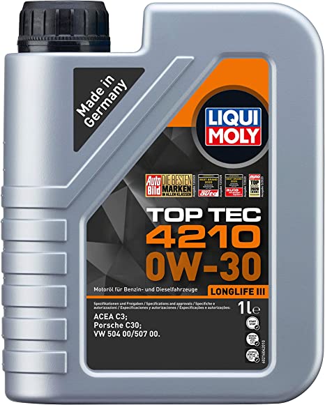 LIQUI MOLY リキモリ トップテック4210 0W30 1L 21604 LIQUI MOLY リキモリ エンジンオイル 0W-30 1L 1リットル Motor Oil Top Tec 4210 0W30 トップテック4210 ガソリン/ディーゼル兼用 低摩擦 フォルクスワーゲン 車両用