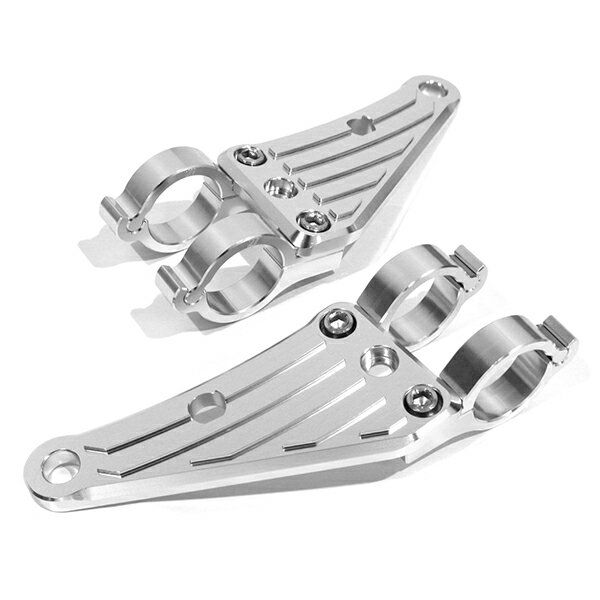 【送料無料】 アルミ ヘッドライト ステーシルバー 41mm 41φ 41パイ XJR400 CB400SF アルミビレット ヘッドランプ マウント ブラケット 固定 金具 移設 カスタム