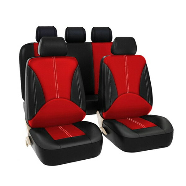 【送料無料】 シートカバー ホンダ CR-X CRX EF6 レッド 5席セット 1列目 2列目セット 汎用 簡単取付 被せるタイプ