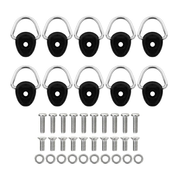 ユーティリティフック 10個セット 丸型 ラゲッジフック Dリング フック ネジ ワッシャー 汎用 ジムニー エブリィ フリード N-VAN