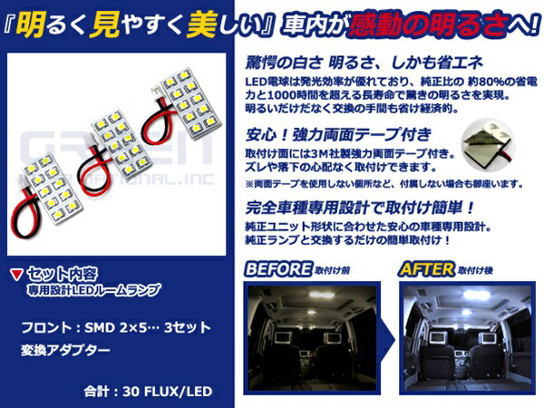 【メール便送料無料】 LEDルームランプ トッポ H82A H20.9～ 30発【三菱 SMD 室内灯 ルームランプ ホワイト 白 ルームランプセット ルーム球 電球 LED球 純正交換式 車内灯 車内ライト 室内灯 内装 カーアクセサリー カーパーツ】 [3]