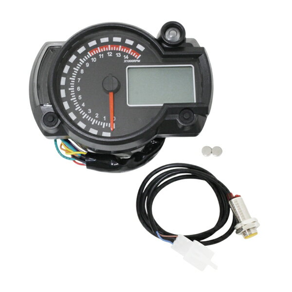 バイク 電気式 デジタルタコメーター 多機能 デジタル メーター 2スト 4スト スピード 説明書 マルチ ..