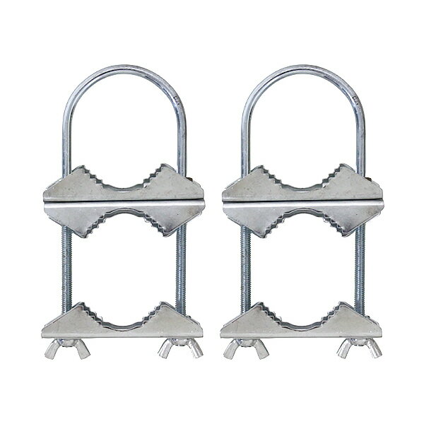 ダブル アンテナ マスト クランプ 2個 地デジ CS BS アマチュア無線 U字ボルト 固定 金具 ナット テレ..