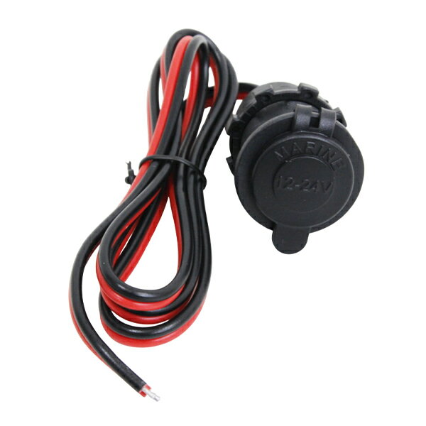 シガーソケット メス ふた付き 12V 24V ソケット 10A 120W まで 電源 ケーブル 増設 シガーライター 蓋..
