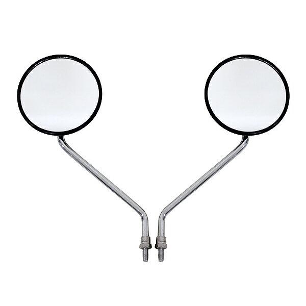 バイク用 ミラー 黒丸 メッキ 8mm 正ネジ ホンダ スズキ スーパーカブ リトルカブ トゥデイ ジョルノ A..