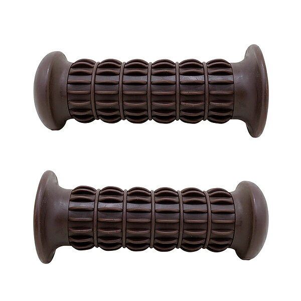バイク ハンドル グリップ 左右セット 7/8インチ 22.2mm 用 Z2タイプ ブラウン 非貫通タイプ 全長 132mm 旧車 XJ400 SR400 RZ250 XS650