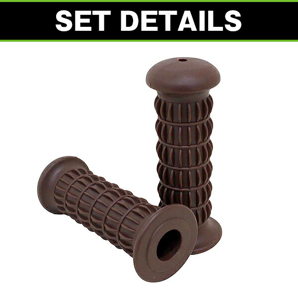 バイク ハンドル グリップ 左右セット 7/8インチ 22.2mm 用 Z2タイプ ブラウン 非貫通タイプ 全長 132mm 旧車 Z400FX バリオス Z250FT auc-green-10811314 GREEN_Shop サンプル画像3