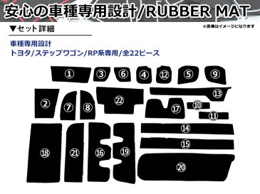 【送料無料】 ラバーマット ステップワゴン RP系 全22Pセット レッド ブルー ホワイト 車内 シート 滑り止め ラバー ドリンクホルダー ドアポケット 収納 インテリア パネル インパネ ガード カバー ゴムマット 保護