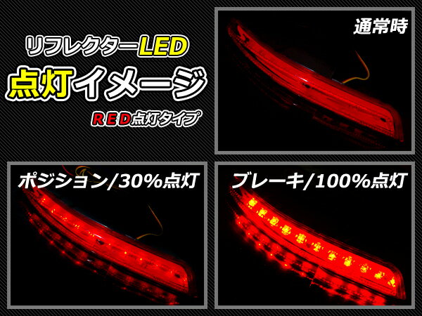 純正交換式 LEDリフレクター エルグランド E52 レッド TE52/TNE52/PE52/PNE52 H22.8〜 日産 リア エアロ テール ブレーキ バックランプ ライト LEDリアバックフォグランプ クリア 連動 スモール ポジション 反射板 車検交換必要時有