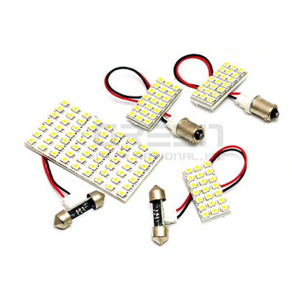 【メール便送料無料】 ハリアー ACU30/MCU30系 SMD/LEDルームランプセット 4P 126発【純正交換式 取付 簡単 バルブ ライト 電球 ホワイト イルミ カプラー オン ボルト 室内灯 車内灯 内装 フルセット も 取扱い有り】