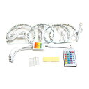 【送料無料】 LED RGBイカリング 16色 レインボー 131mm×4 無線リモコン付き 4個セット LEDリング LEDイカリング ヘッドライト プロジェクターに 三連ヘッドライトに つぶつぶ イクラリング