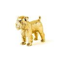 ブリュッセルグリフォン(ラフコート) 22ct ゴールドプレート イギリス製 アート ドッグ フィギュア コレクション(3)