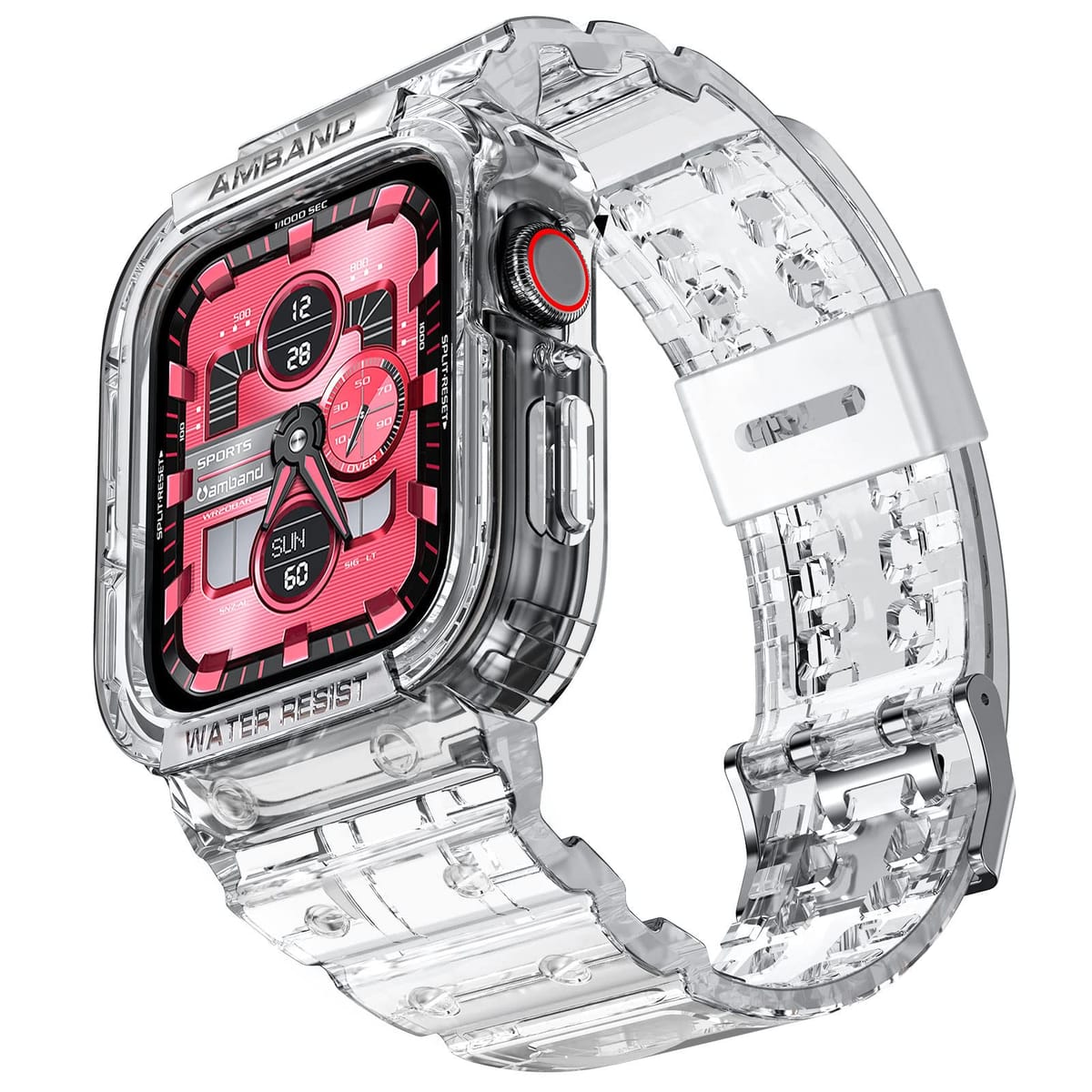 amBand(アムバンド) Apple Watch用バンド 44mm 42mm バンパーケース付き メンズバンド iWatchシリーズ 6 5 4 3 2 1 SE用 スポーツ ミリタリー 保護ケース プロテクター 落下や衝撃へのプロテクション 42mm