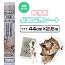 壁紙 保護シート 44cm×2.5m (粘着タイプ) 半透明 壁の傷、汚れ、猫 壁 ひっかき、爪とぎ防止
