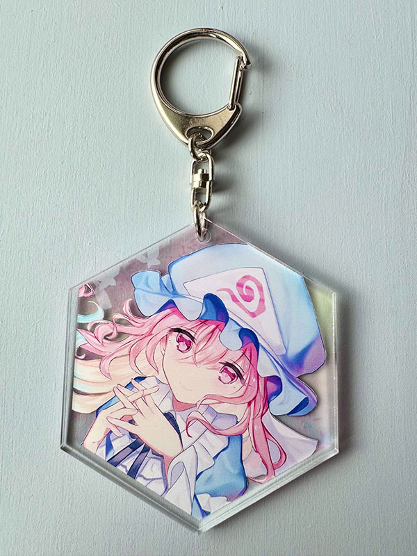 東方projectアクリルキーホルダー「西行寺幽々子2」　-きっどているず- 東方キーホルダー(4.0)