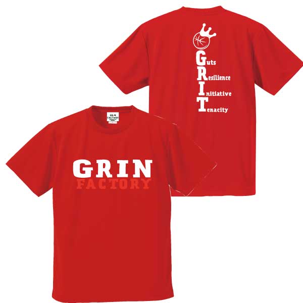 バスケ Tシャツ (半袖)「GRIT（やり抜く力） ジュニア ミニバス バスケットボール バスケ かわいい メンズ レディース UVカット スポーツトレーニングウェアバスケ女子 バスケ男子 練習着 バスケ部(受注生産/7-10日後出荷)