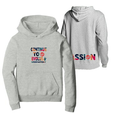 ジュニア ライト パーカー「CONTINUE TO EVOLV(進化し続ける」バスケウェア スウェット スポーツ キッズ 子供用(120 130 140 150)【送料無料】