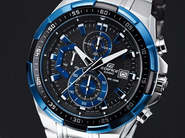 CASIO EDIFICE カシオ エディフィス 腕時計 エディフィス メンズ 腕時計 クロノグラフ ステンレス 海外限定モデル レア ブラック ブルー おしゃれ スーツ ビジネス 社会人 ビジネスマン 人気 彼氏 旦那 夫 恋人 プレゼント ギフト おすすめ 父の日