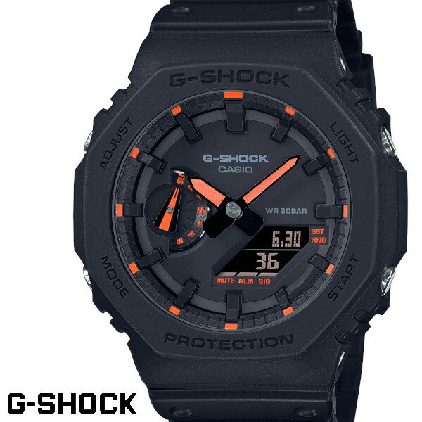 CASIO G-SHOCK ジーショック メンズ 腕時計 GA-2100-1A4 ブラック オレンジ ネオンカラー カーボンコアガード構造