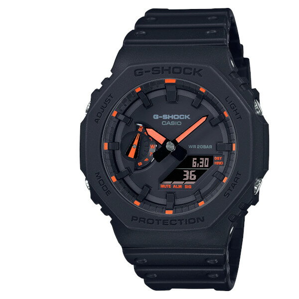 CASIO G-SHOCK ジーショック メンズ 腕時計 GA-2100-1A4 ブラック オレンジ ネオンカラー カーボンコアガード構造