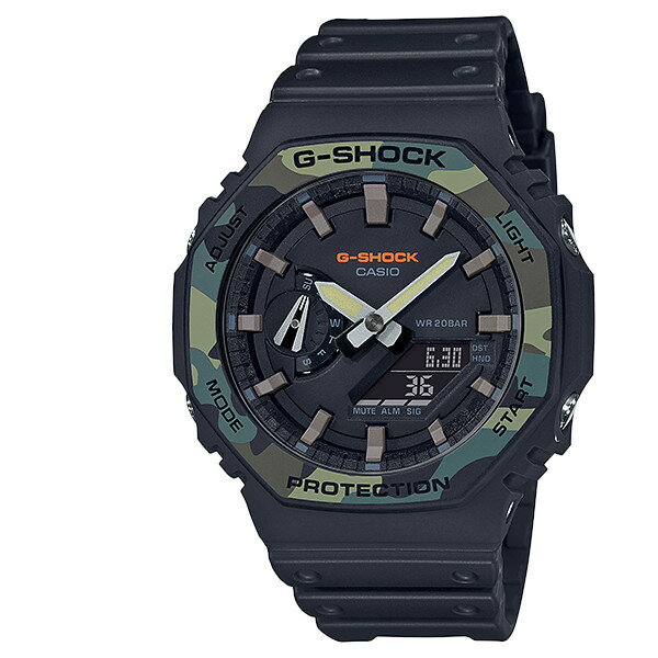 CASIO G-SHOCK ジーショック メンズ 腕時計 GA-2100SU-1A ブラック 黒 グリーン 緑 カモフラ