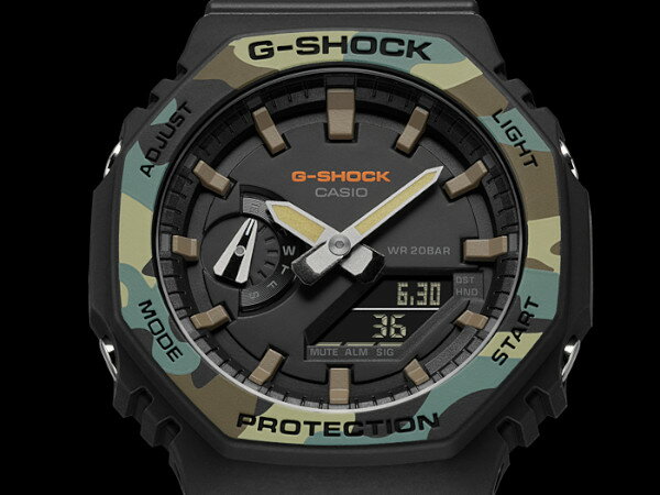 CASIO G-SHOCK ジーショック メンズ 腕時計 GA-2100SU-1A ブラック 黒 グリーン 緑 カモフラ