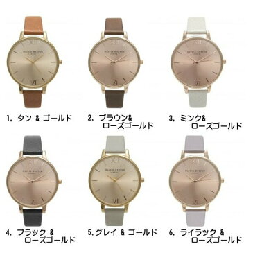 【Olivia Burton オリビアバートン】 BIG DIAL ビッグダイヤル 38mm 腕時計 うでどけい レディース ブラック 本革 レザー ウォッチ ローズゴールド クオーツ