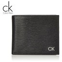 カルバンクライン 財布（メンズ） Calvin Klein カルバンクライン CK Billfold With Coin Pocket 31CK130008 財布 二つ折り 小銭入れ メンズ ウォレット 型押し レザー ブラック
