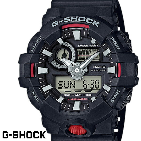 カシオ G-SHOCK 腕時計（メンズ） CASIO G-SHOCK ジーショック カシオ Gショック メンズ 腕時計 アナデジ アナログ デジタル GA-700‐1A ブラック 黒