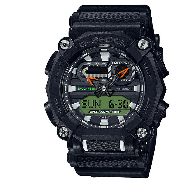 CASIO G-SHOCK ジーショック メンズ 腕時計 GA-900E-1A3 ブラック イエロー クロスバンド ベルト交換