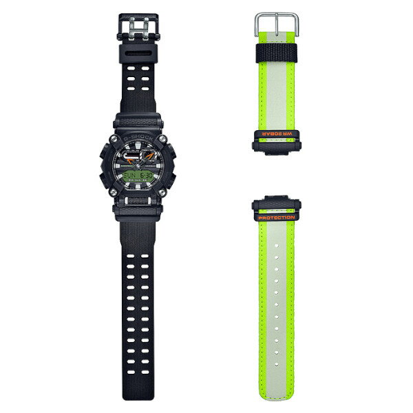 CASIO G-SHOCK ジーショック メンズ 腕時計 GA-900E-1A3 ブラック イエロー クロスバンド ベルト交換