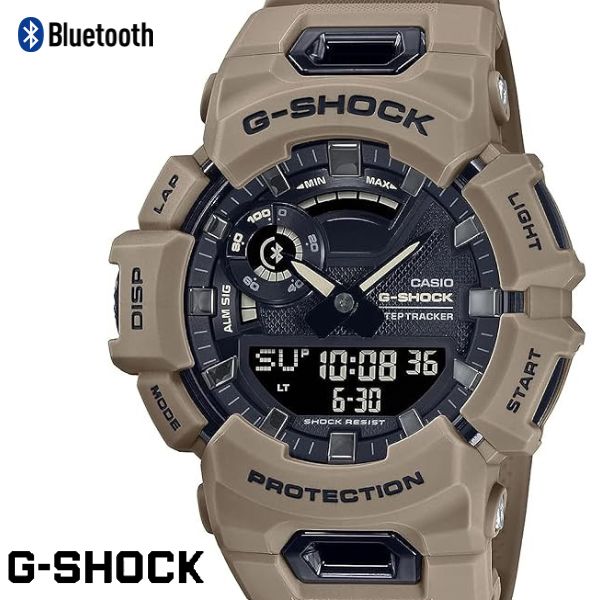 CASIO G-SHOCK ジーショック メンズ 腕時計 アプリ対応 スマホ着信通知 スマートウォッチ Bluetooth G-SQUAD GBA-900UU-5A ミリタリー カーキ