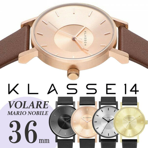 KLASSE14 腕時計 【送料無料/あす楽】KLASSE14 クラス14 クラッセ 腕時計 VOLARE レザーベルト 36mm うでどけい KLASSE14 Mario Nobile ブラック ゴールド ローズゴールド