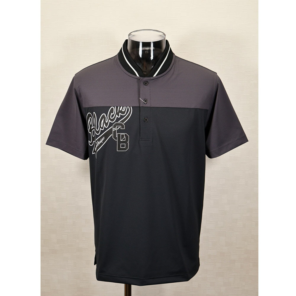 ★2025 春夏 【25周年*002*】40%OFF・ カステルバジャック・切替スタジャン風リブ衿・半袖スタンドネック・ポロシャツ＜Lサイズ＞-bc216