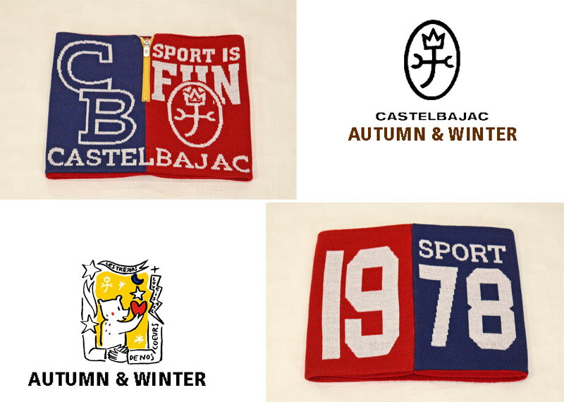 ★2024 秋冬 カステルバジャック30％OFF【*002*】ニット・ネックウォーマー　ハーフジップ仕様（裏地フリース使用）（ゆうパケット発送致します）（ラッピングは不可）-bb549