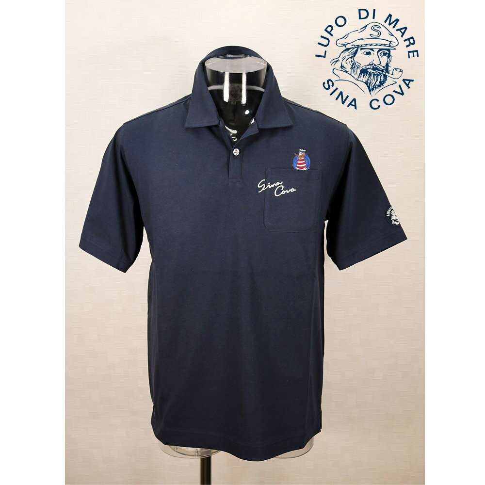 ★シナコバ【*001*】【*BIG SALE*】＜40％OFF＞春夏ポロシャツ＜Mサイズ・Lサイズ＞ネイビー-ea350・ea351