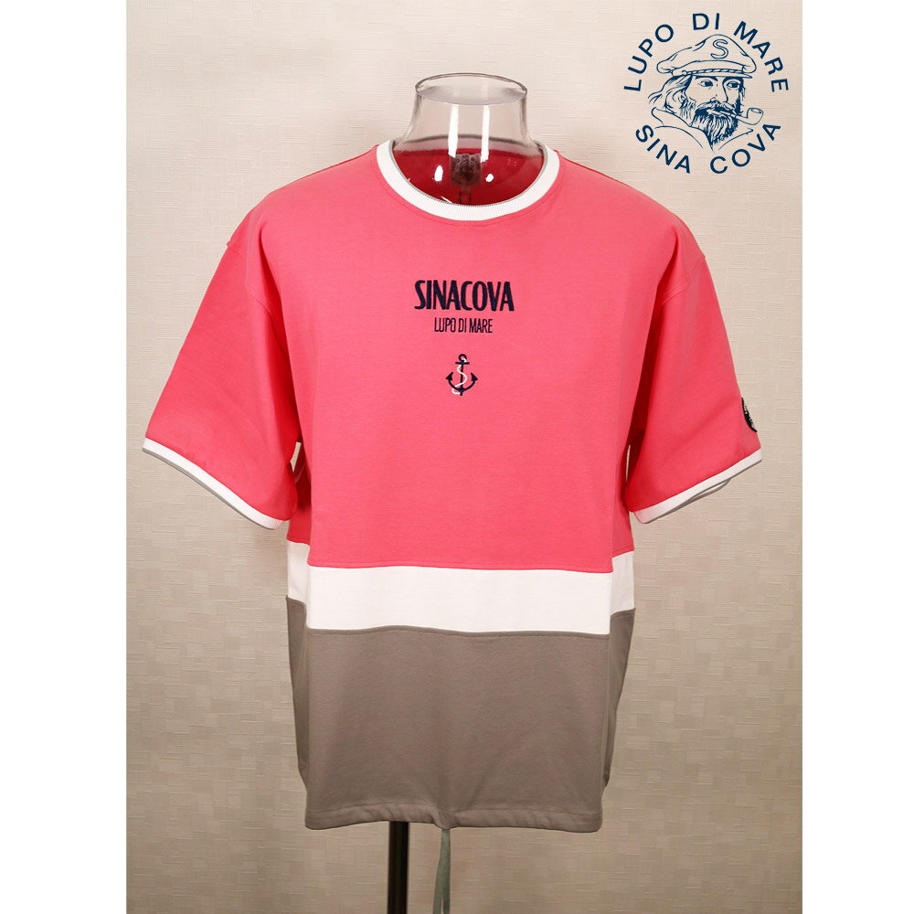 Rakuten - ★シナコバ【*001*】【25周年*001*】＜40％OFF＞春夏半袖Tシャツ＜Lサイズ・LLサイズ＞ピンク×ホワイト×グレーベージュ-ea376・ea377