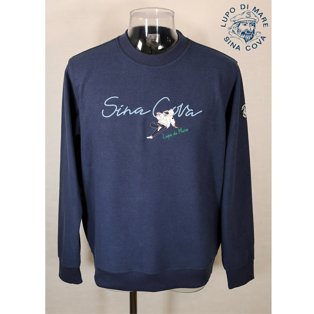 夏威夷风 - ★シナコバ【*001*】2024・春・夏＜30%OFF＞クルーネックトレーナー＜Mサイズ・Lサイズ・LLサイズ＞ネイビー-ec220・ec221・ec222