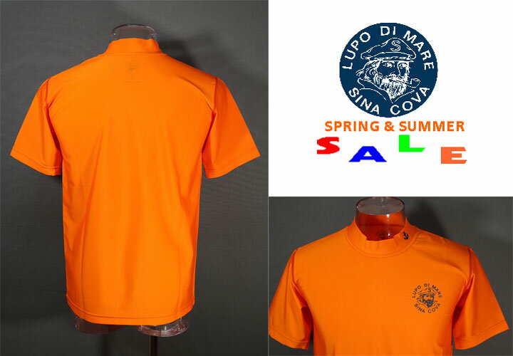 ★シナコバ＜40％OFF＞春夏ラッシュガードTシャツ＜Mサイズ＞オレンジ-kd1